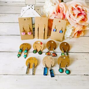 New 10 Colorful Earrings Dangle/Drop Resellers Lot/Bundle Gold & Silver Tone